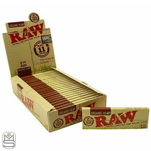 RAW Organic Hemp 1 1/4 Rolling Papers RAW Organic Hemp 1 1/4 Rolling Papers