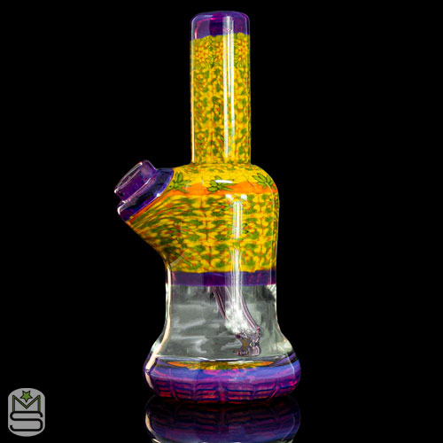 Crunklestein Glass - Dab Rig - Yellow/Purple