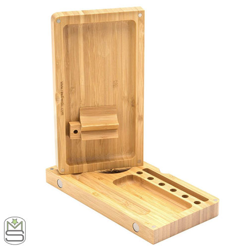 RAW – Bamboo Flip Magnet Rolling Tray RAW - Bamboo Flip Magnet Rolling Tray