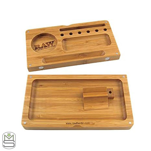 RAW – Bamboo Flip Magnet Rolling Tray RAW - Bamboo Flip Magnet Rolling Tray