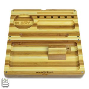 RAW - Striped Bamboo Flip Rolling Tray