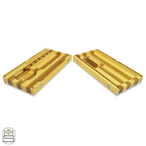 RAW – Striped Bamboo Flip Rolling Tray RAW - Striped Bamboo Flip Rolling Tray