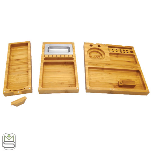 RAW – Triple Flip Bamboo Rolling Tray RAW - Triple Flip Bamboo Rolling Tray