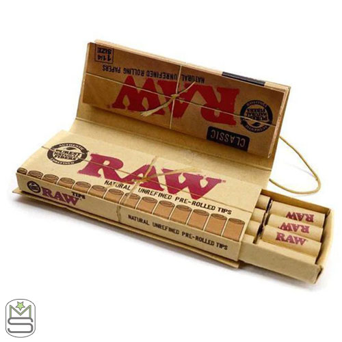 RAW Classic 1 1/4 Connoisseur Rolling Papers + Pre-Rolled Tips