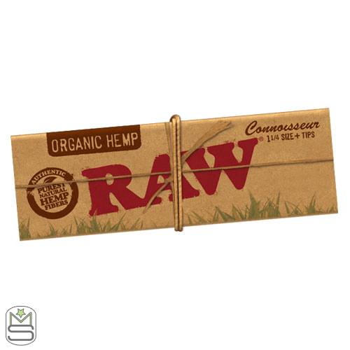 RAW Organic Hemp 1 1/4 Connoisseur Rolling Papers + Tips