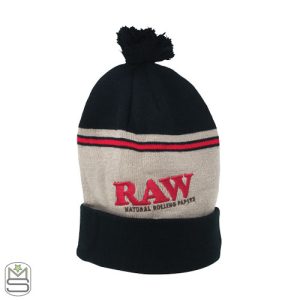 RAW PomPom Hat - Black/Brown