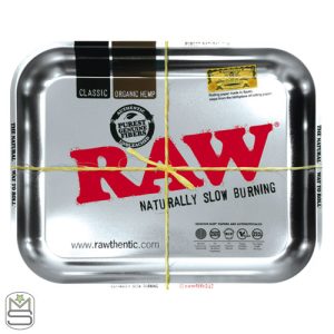 RAW Silver Metal Rolling Tray - Large