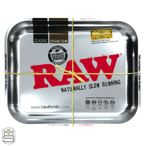 RAW Silver Metal Rolling Tray - Large RAW Silver Metal Rolling Tray - Large
